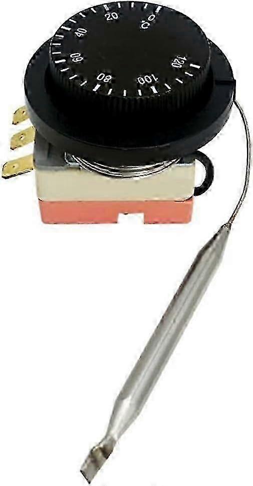 Mechanical thermostat 0-120℃ with 1m temperature sensor wire and compact installation