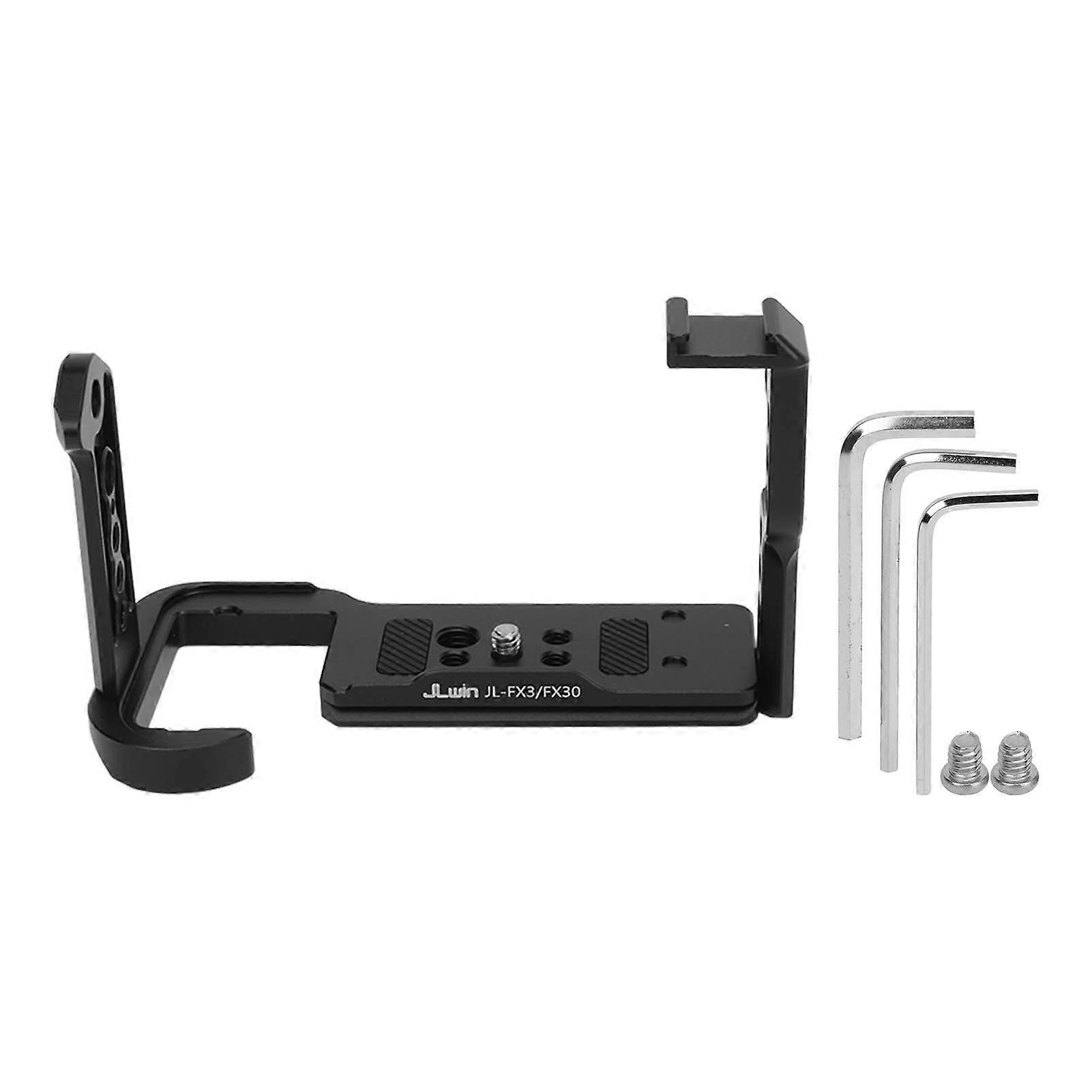 Quick Release L Bracket Aluminum Anti Slip Gasket Design Precise Hole Opening 1/4 3/8 Screw Holes For Arca QR Plate for FX3 FX30 Camera Tripod