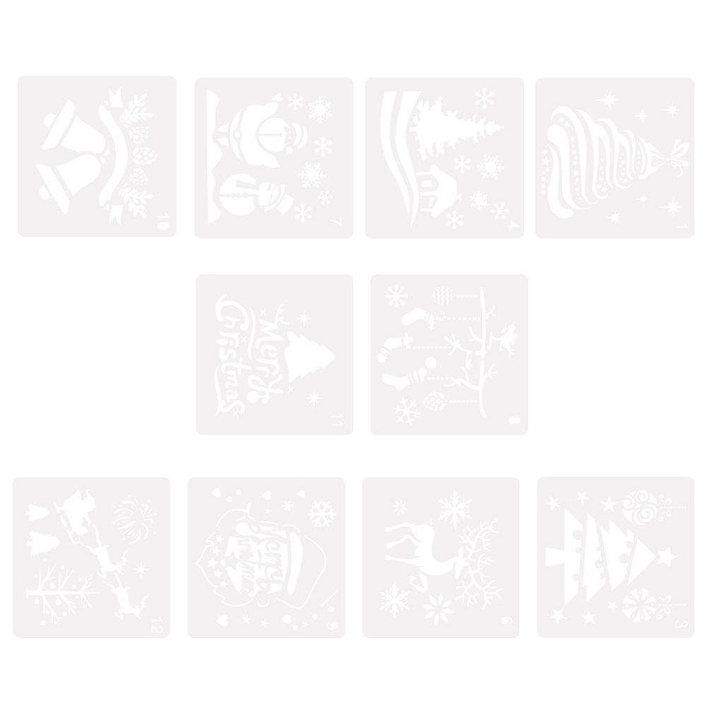 Christmas Painting Template DIY Craft Tools for Creative Use 10Pcs White