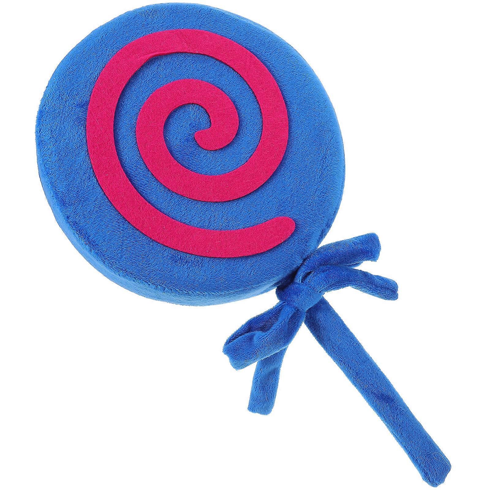 Large Lollipop Prop Photography Ornament Party Decoration Round Blue Cloth Pvc Sponge 1Pcs