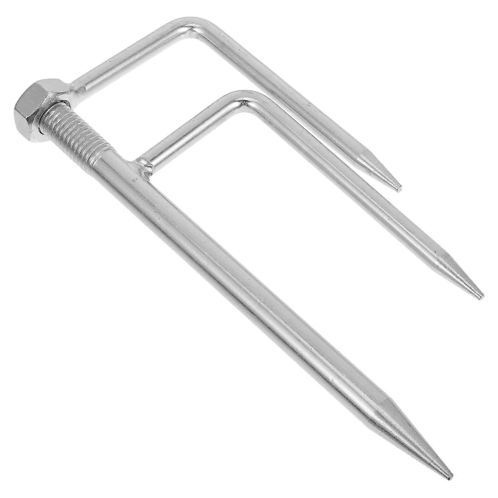Silver Beach Umbrella Anchor for Umbrella Three Prong Spike Durable