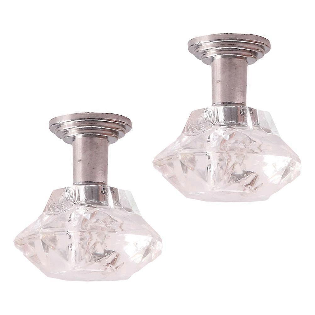 Miniature Simulation Lamp Mini Ceiling Decoration Silver 2.50X2.50X2.40CM 2Pcs