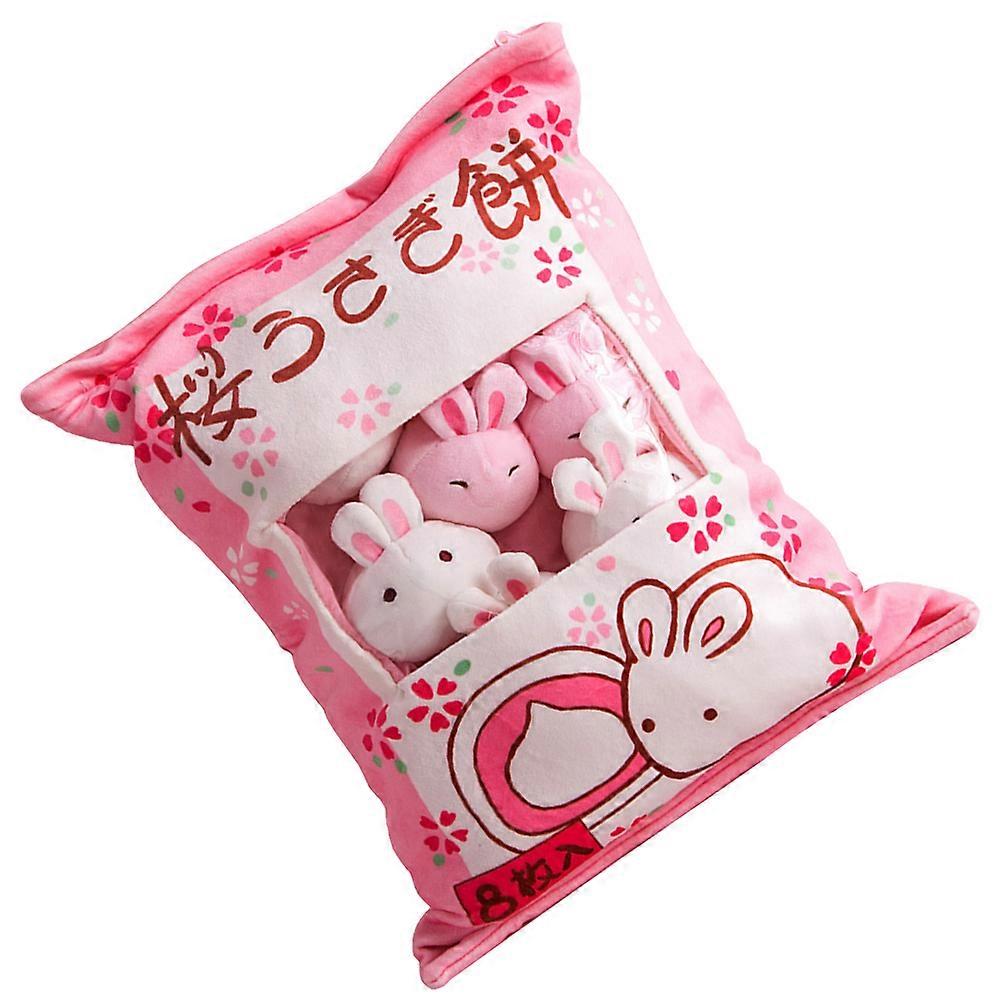Cute Stuffed Bunny Plush Doll Toy for Pet Playing 1Set