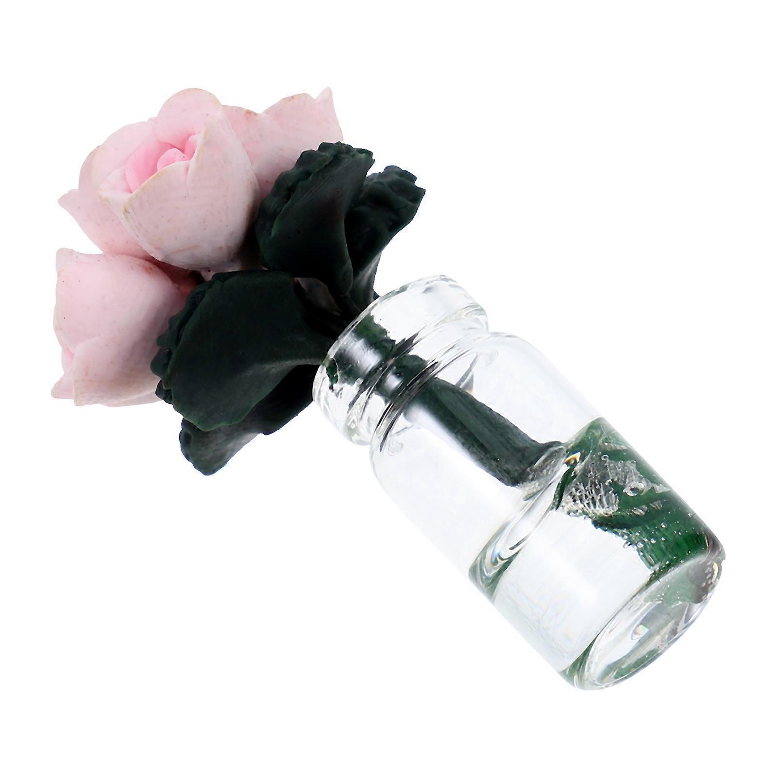 Artificial Miniature Rose Flower Bonsai Potted Plant Model for Indoor Use 4Pcs