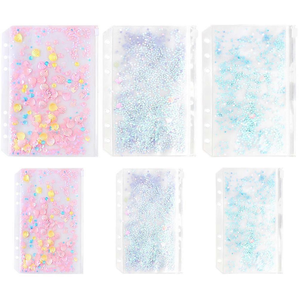 Assorted Color Binder Storage Bags for Document Filing with 30Pcs PVC Pouches