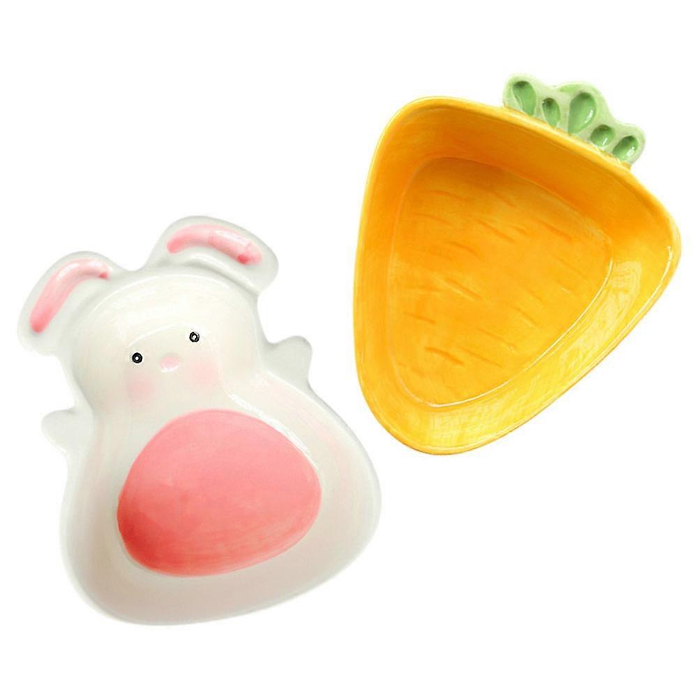 Assorted Color Cartoon Ceramic Sauce Bowl for Serving 2Pcs