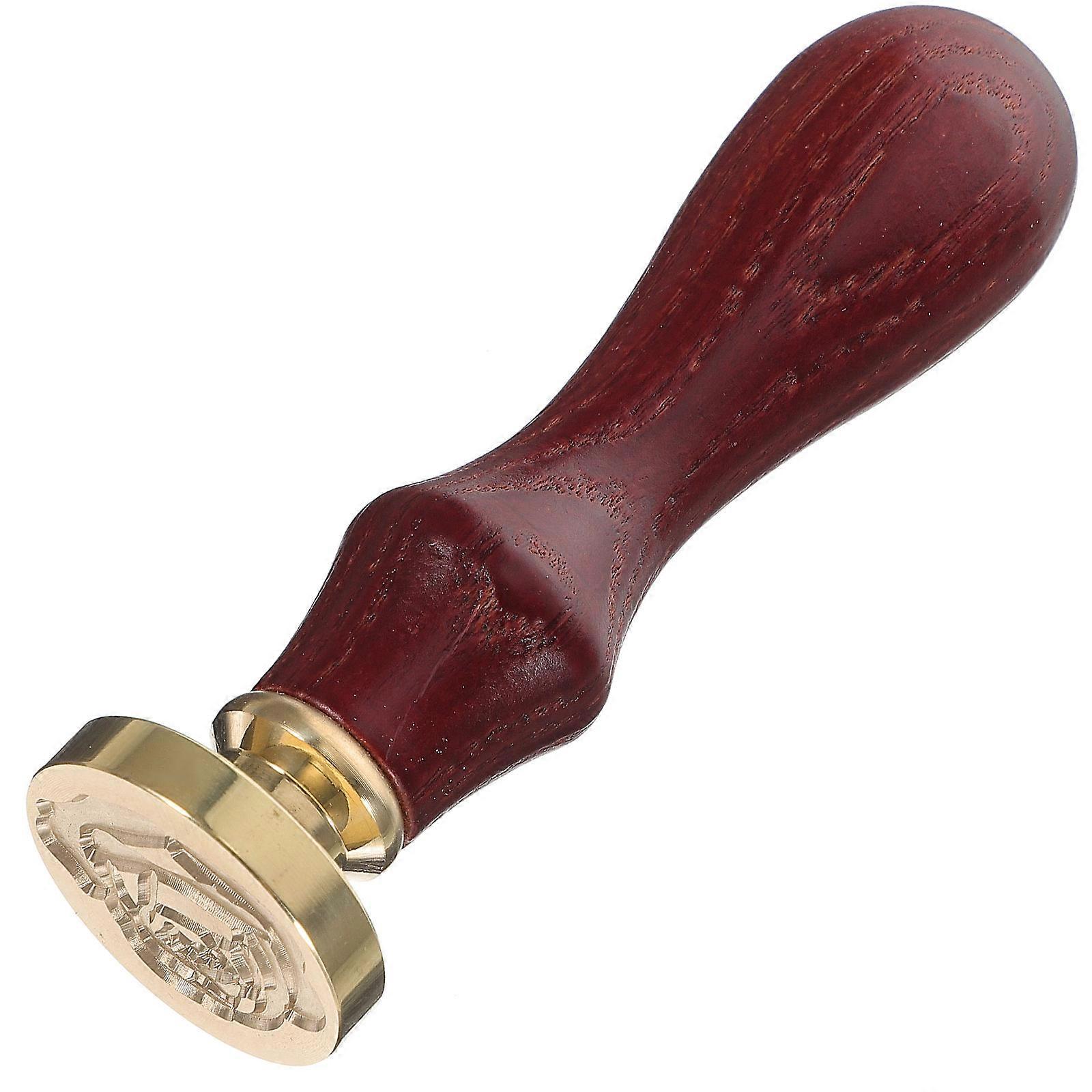 Rose Pattern Floral Wax Seal Stamp for DIY with Wood and Copper Handle