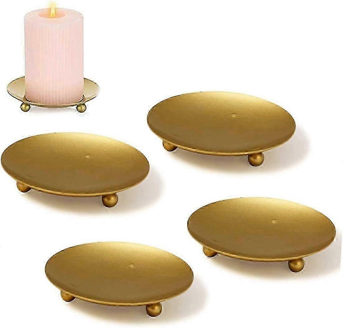 4 pieces of golden candle holders, decorative candle holders