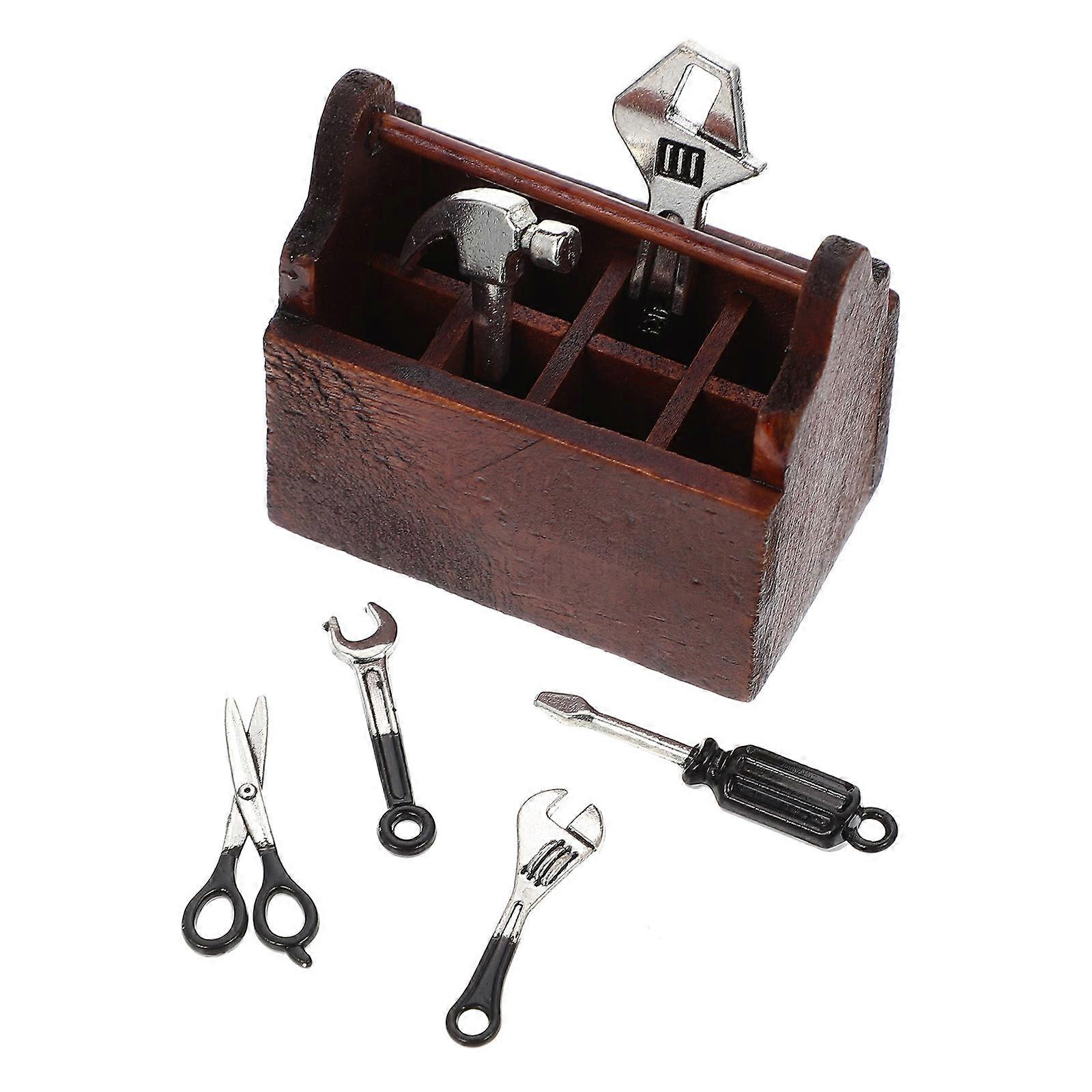 Miniature Tools Set for Mini House Repair with 2Sets Tool Case Black