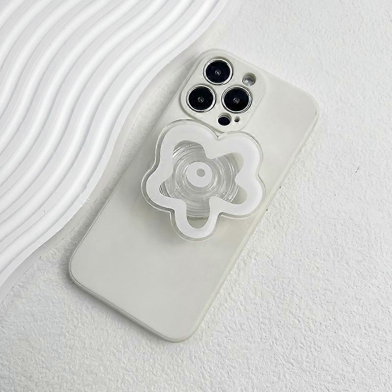 4mm Acrylic Solid Color Transparent Flower Mobile Phone Holder Creative Lazy Desktop Support Back Sticker Mobile Phone Ring