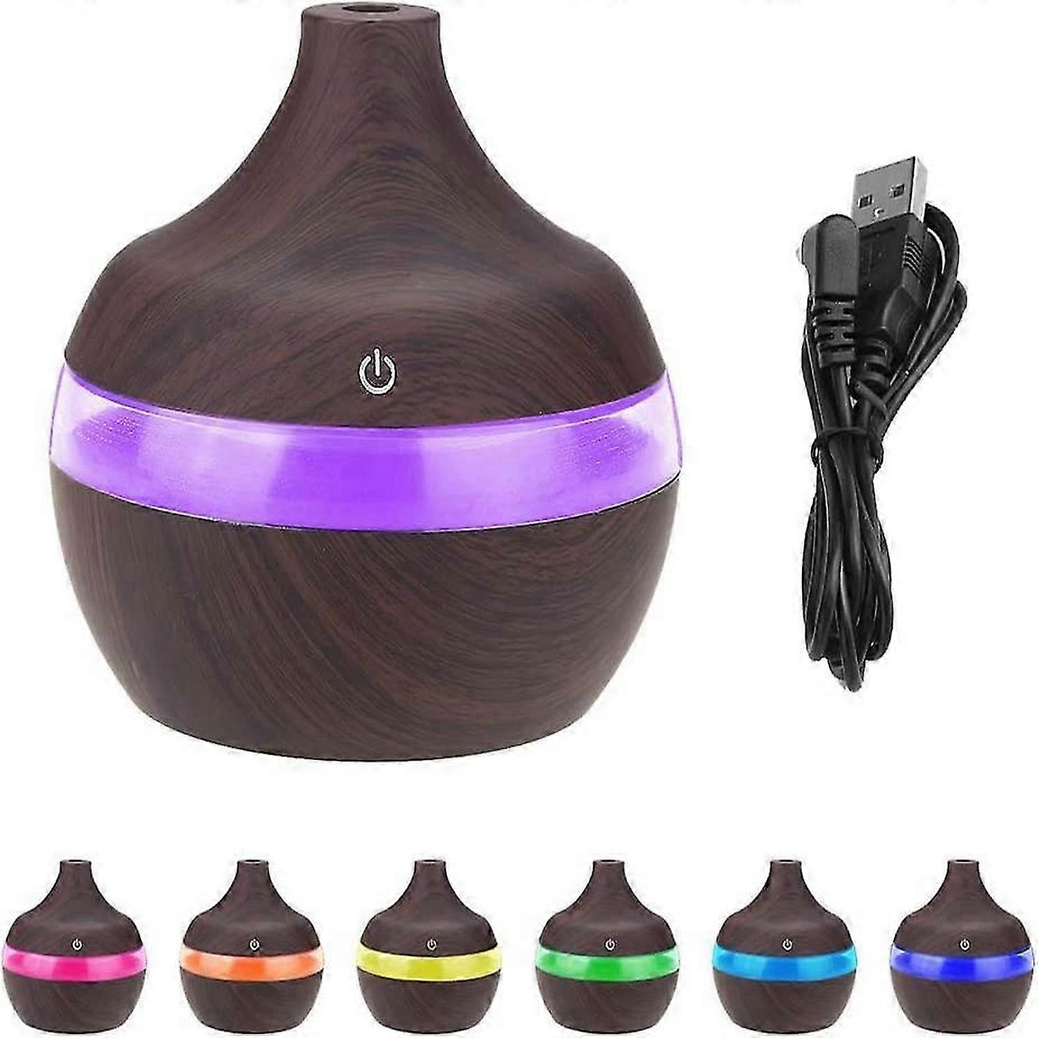 300ml Ultrasonic Humidifier Air Mist Diffuser Color LED Night Light USB Cable