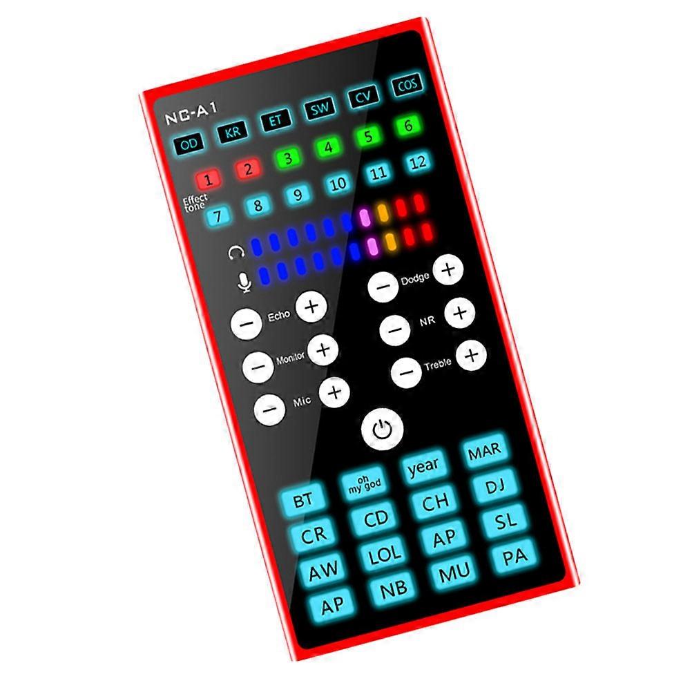 Audio Mixer for Streaming Live Sound Card Headset Noise Reduction Metal 8x16cm 1Set
