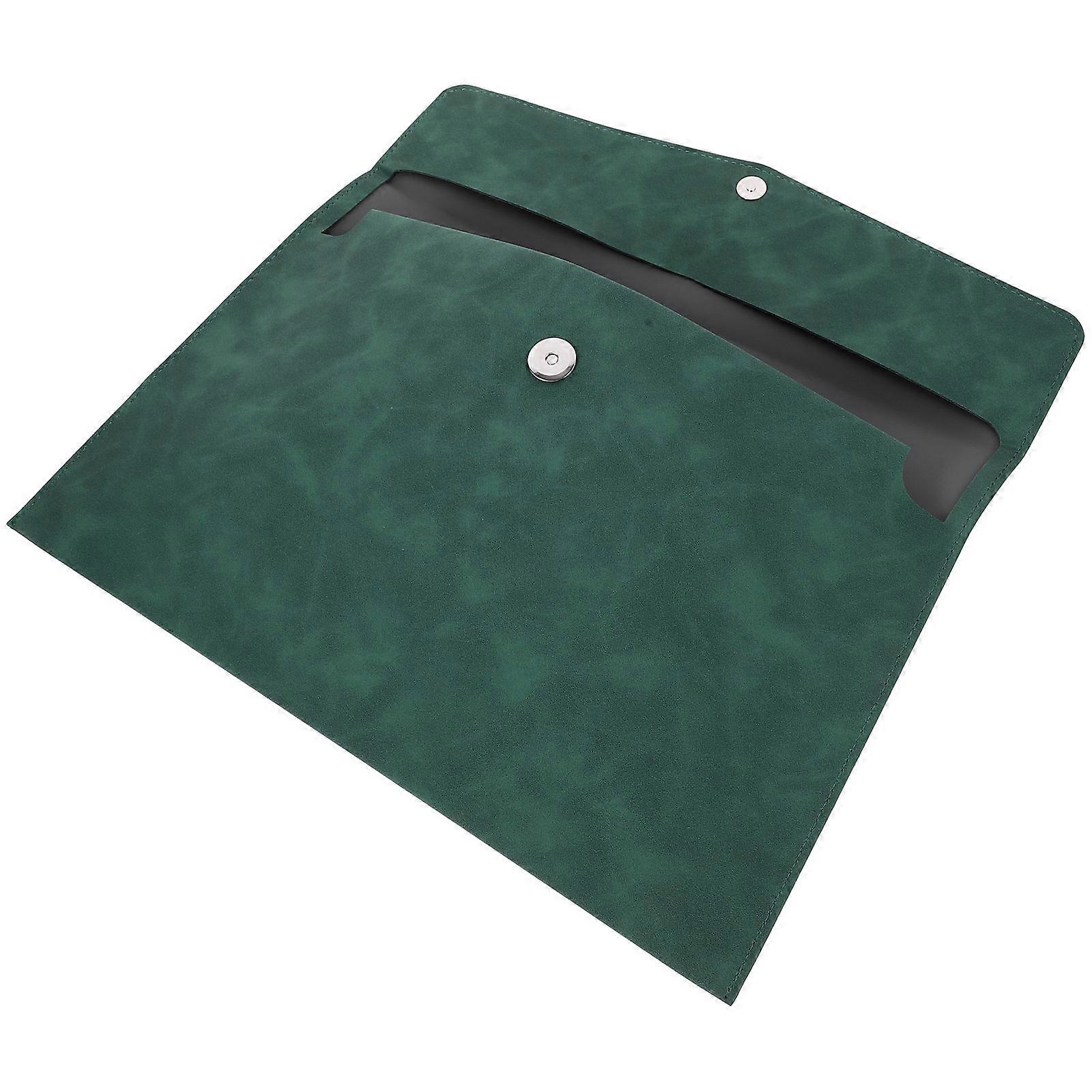 Faux Document Bag for Daily Use Safe Office File Holder Green