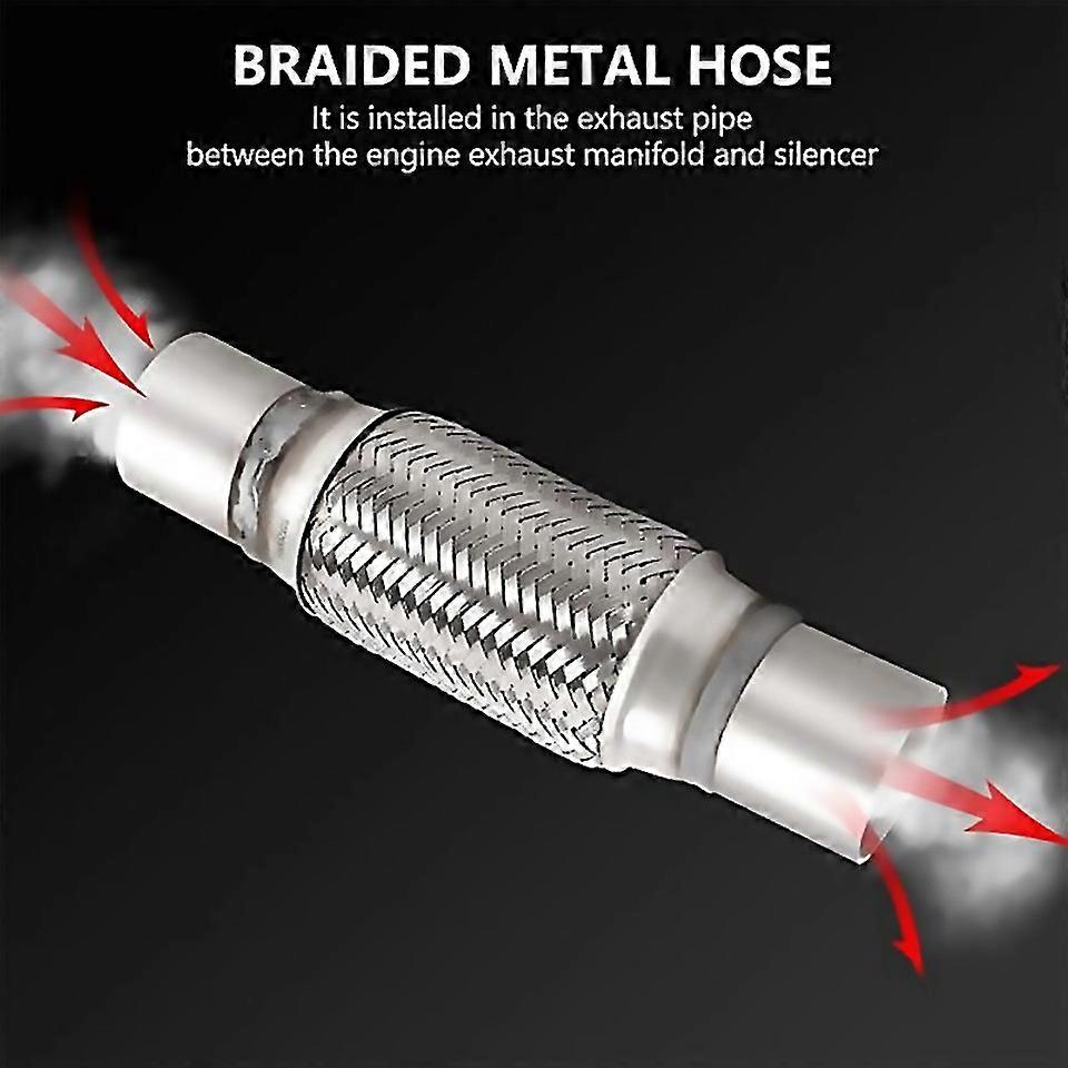 For 2 Pcs Exhaust Flex Pipe Stainless Steel Double Braid 2 X 6