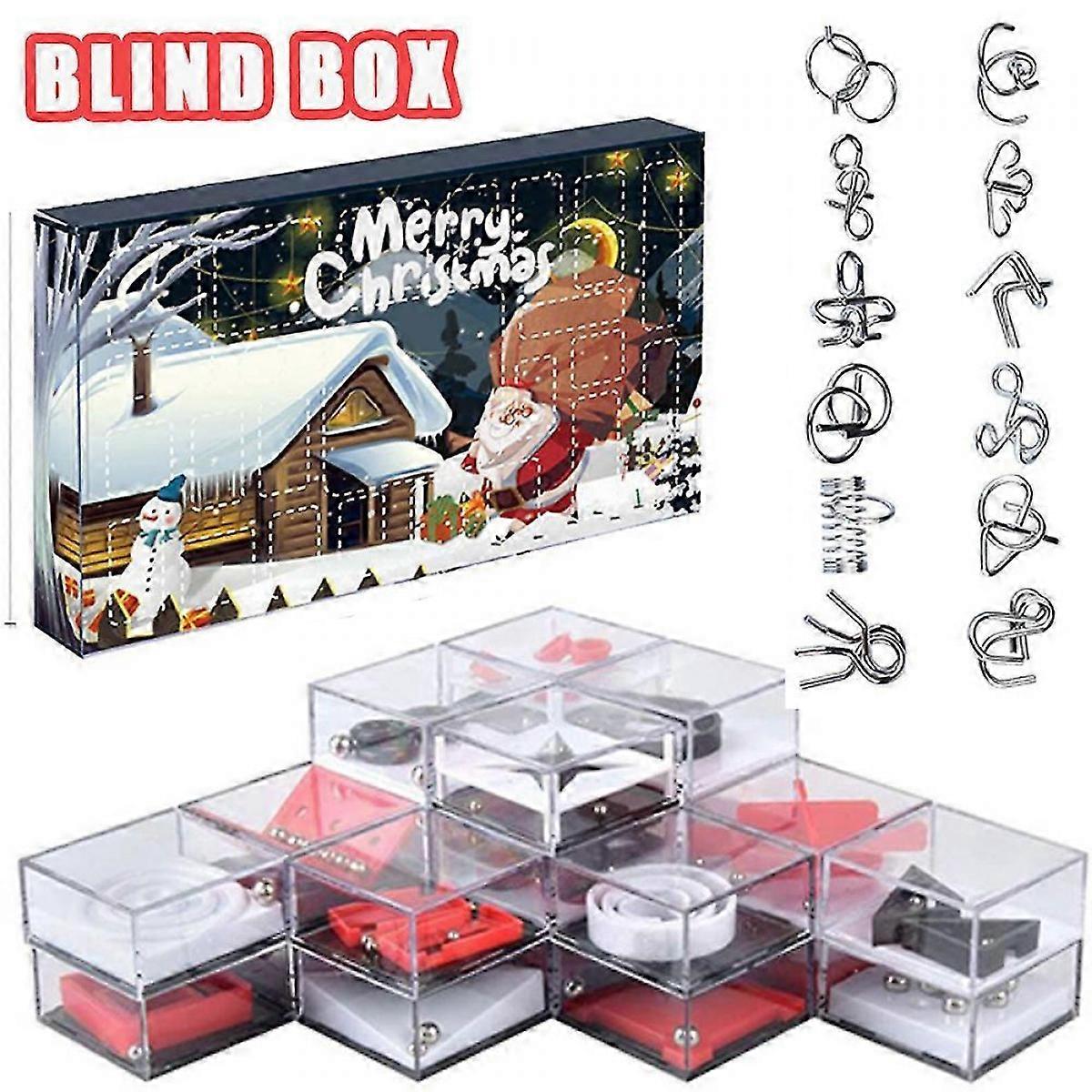 Advent Calendar 2025 Christmas Countdown with 24Pcs Balance IQ Maze Game Mini Fidget Puzzle Box for Kids Christmas Gifts