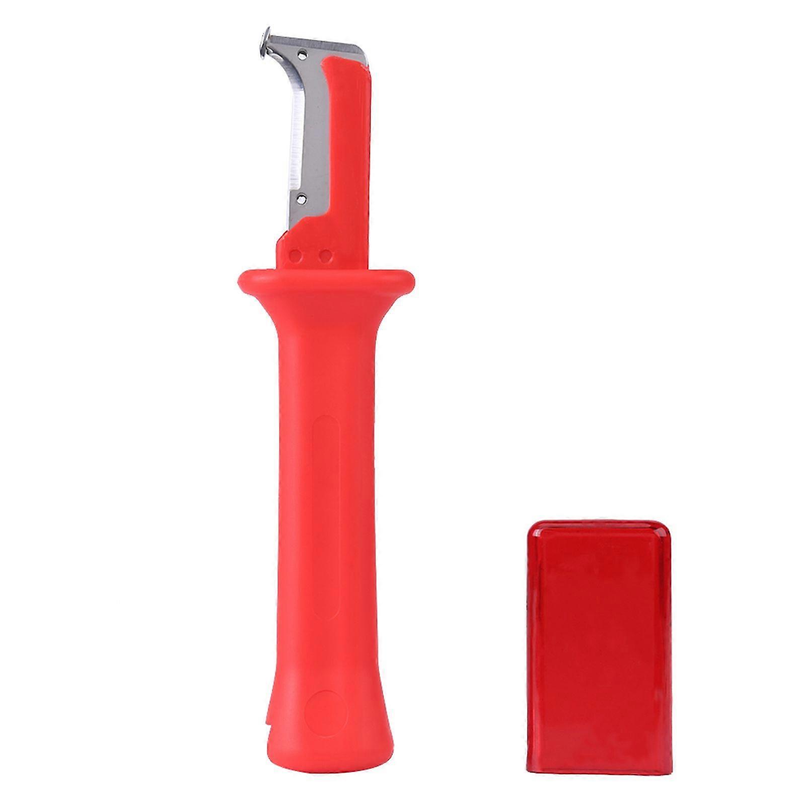 1 PC Electrical Insulation Cable Wire Stripper Cutter Insulated Handle Tool with Cap Red