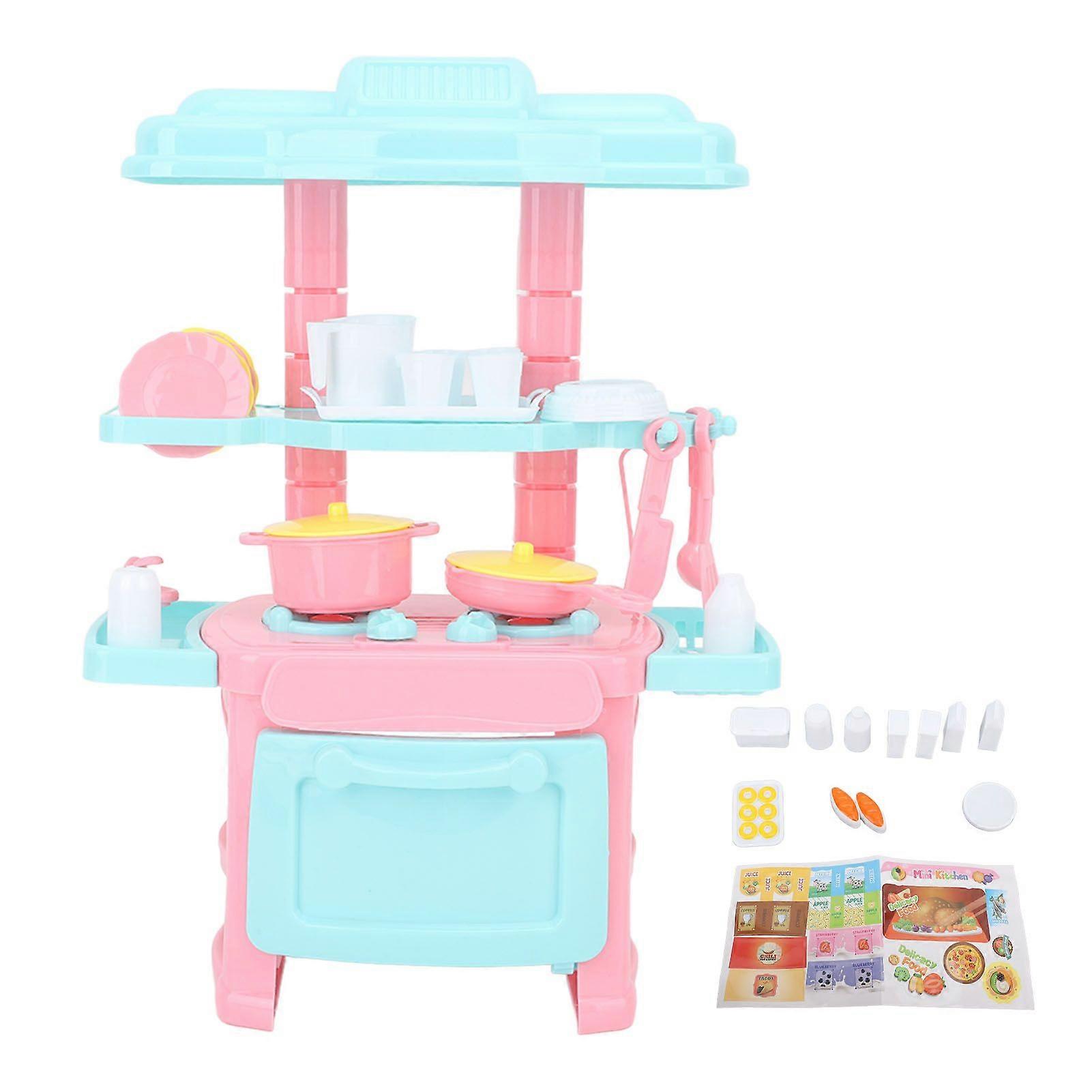 48 PCS Kitchen Toys Set Integrated Realistic Interesting Immersive Smooth Edges Interactive Play Kitchen Set for Pretend Play