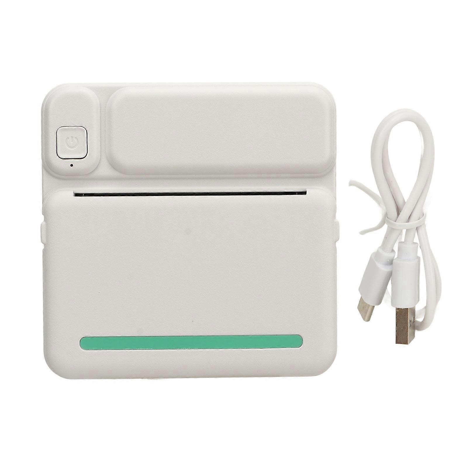 Mini Portable Pocket Printer Inkless Bluetooth Instant Printing for Students with 1 Roll Blue Paper