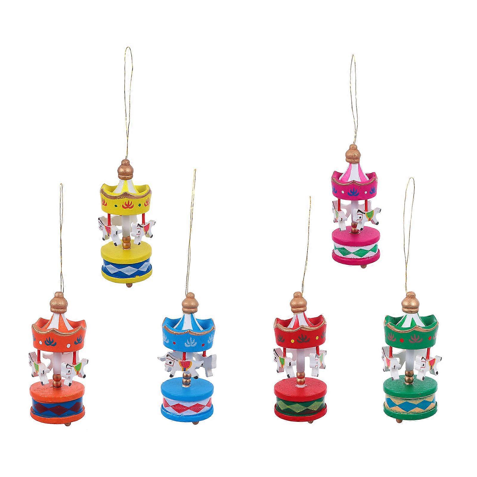 Christmas Carousel Merry-Go-Round Peach Decorations Modern Aesthetic 8x3x3cm 1 Set