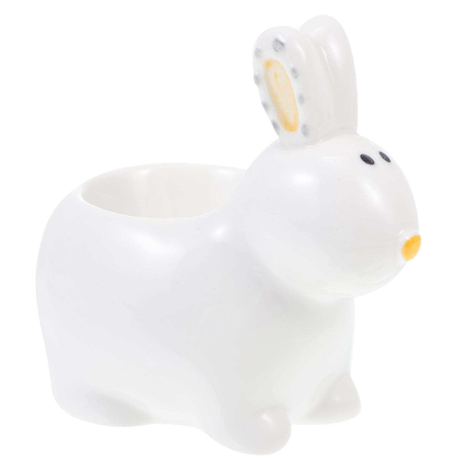 Adorable Rabbit-shaped Ceramic Egg Holder Ideal For Breakfast 1Pcs