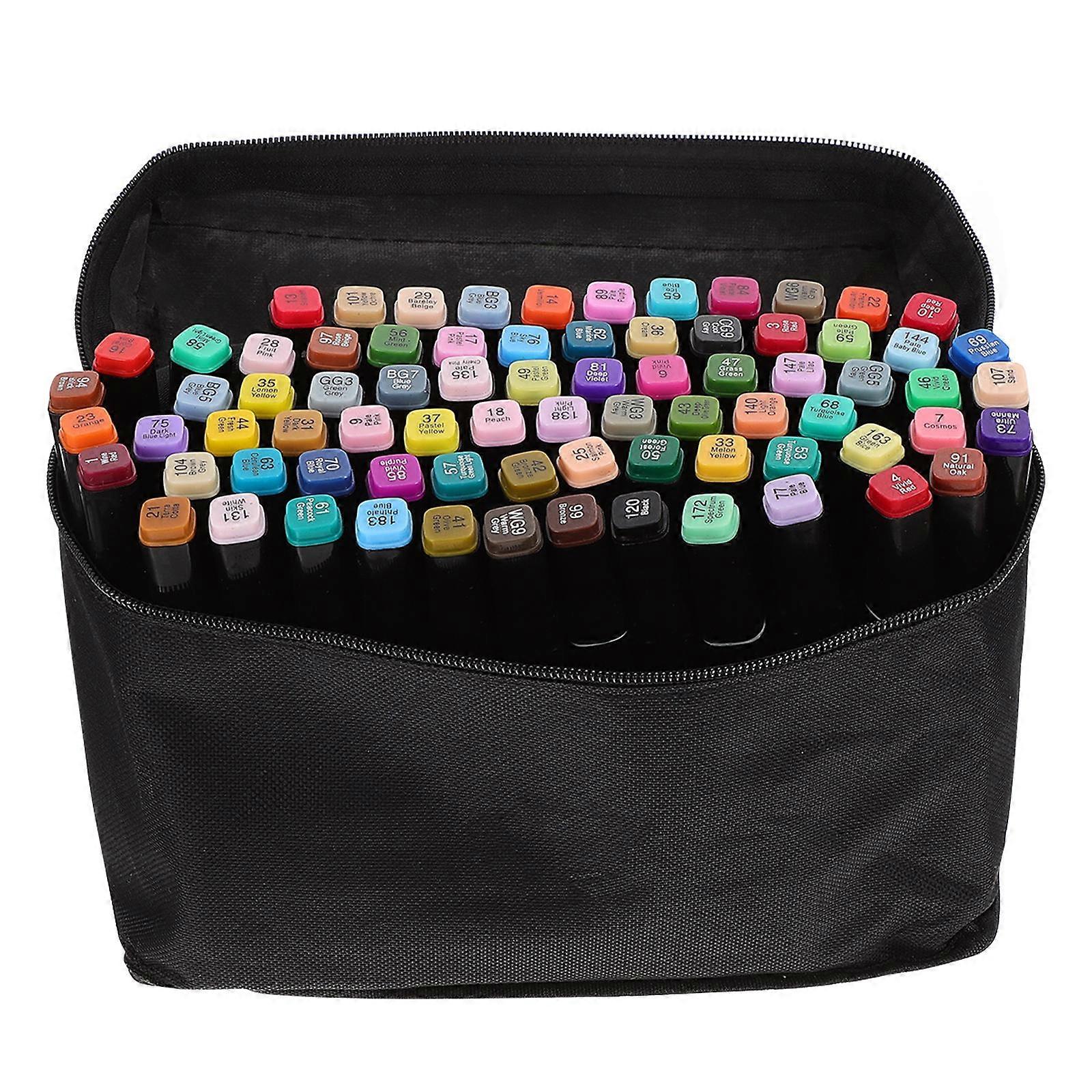 Portable Double-Headed Markers 80-Color Pens for Coloring 2Sets