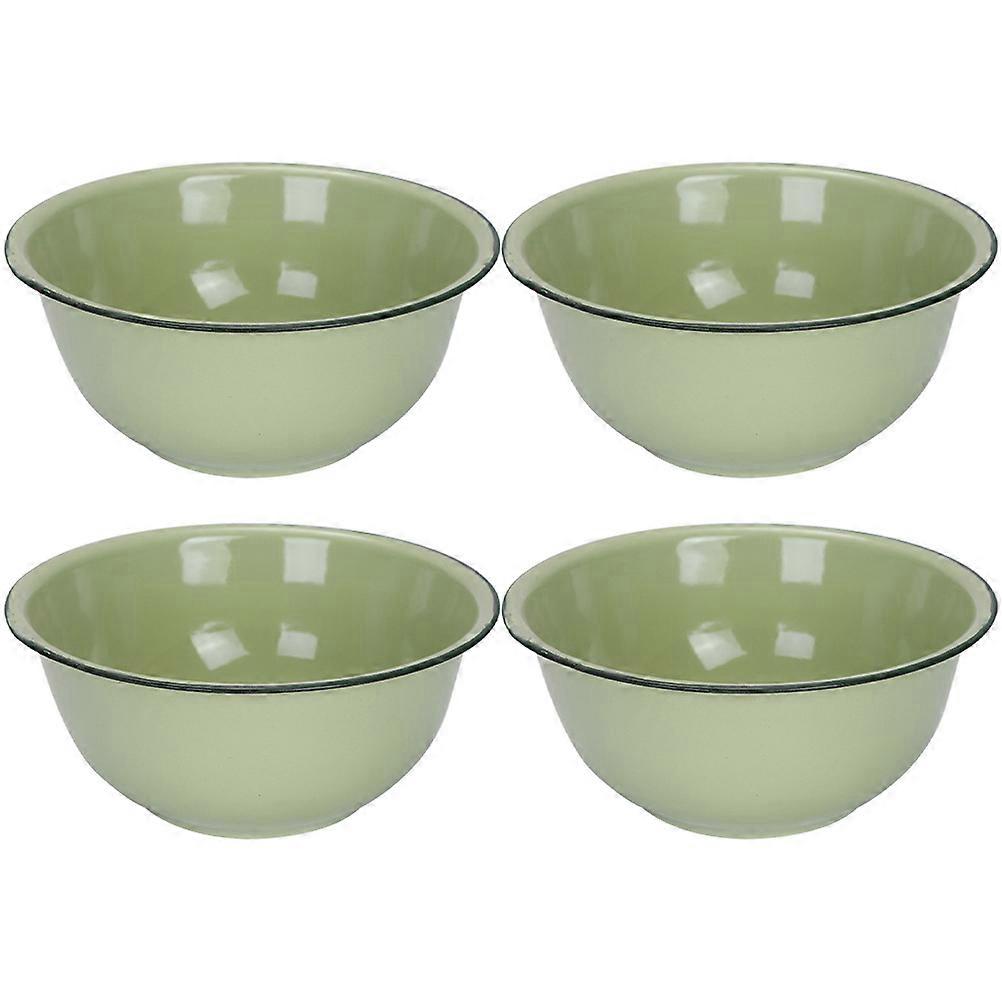 Retro Enamel Mixing Bowl 4Pcs Old-fashioned Enamel Bowl Home Use 19x19x9cm Multi-purpose Baking