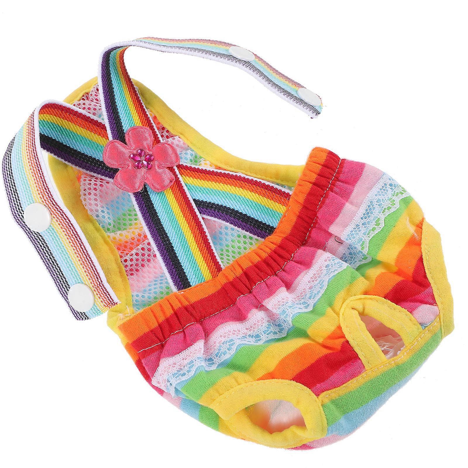 Dog Physiological Pants 2Pcs Washable Female Diaper Shorts S Home Use Small Flower on the Back Odor Control