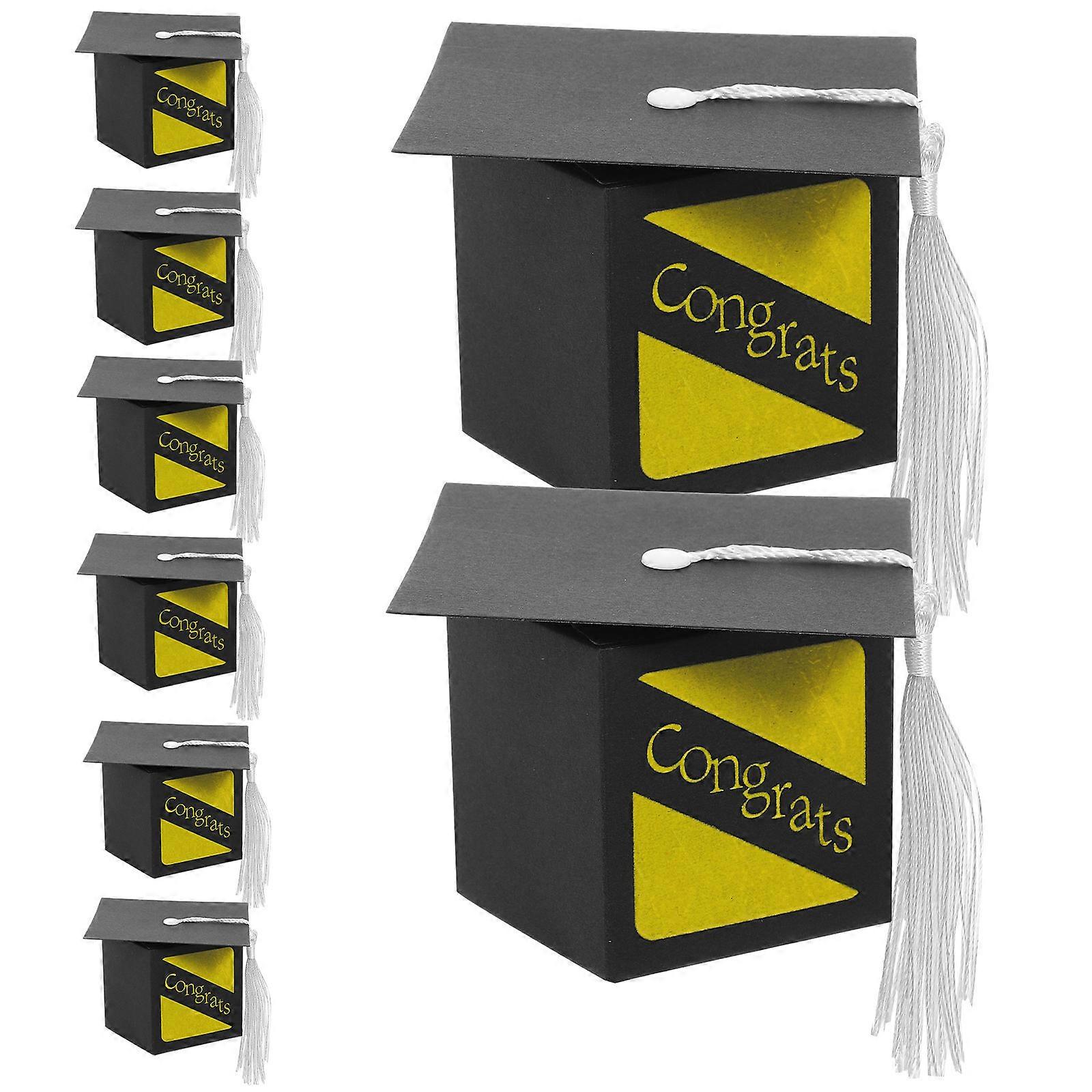 Multi-function Graduation Hat Candy Box Ideal For Storing Small Items At Graduation Reception 6.00X6.00X6.00CM 60Pcs