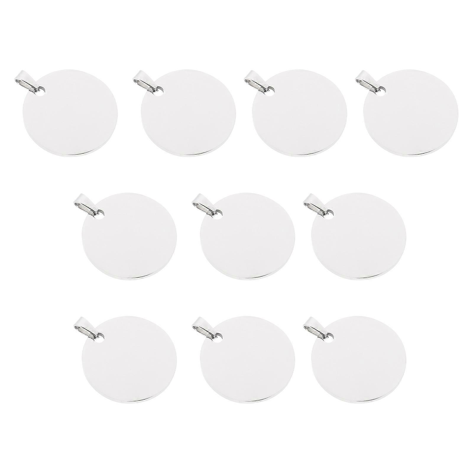 Blank Titanium Steel Tags Pendants for Decoration 30Pcs Set