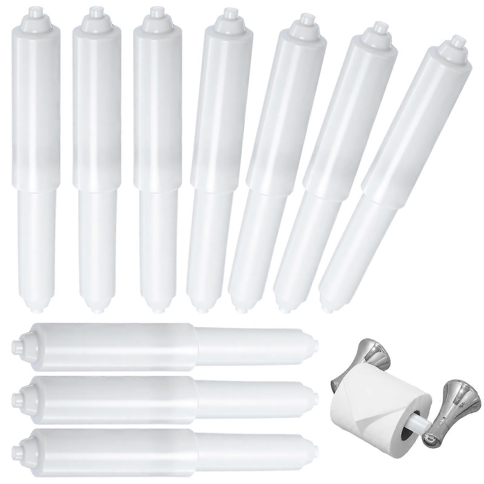 White Plastic Paper Holder Toilet Paper Roller for Replacement 50Pcs