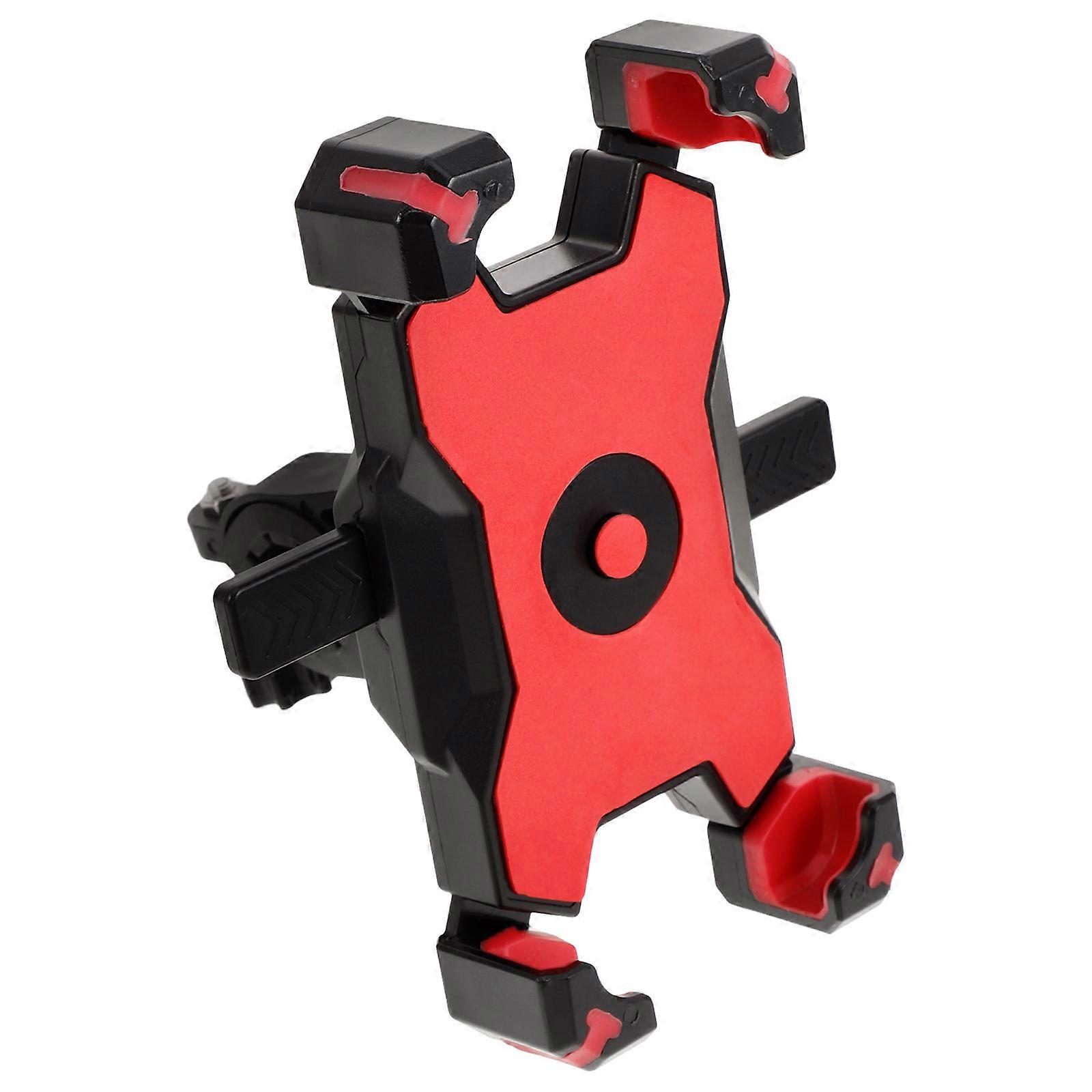 3Pcs Shockproof Phone Holder For Electric Scooter Cyclists Red PVC Reliable Mounting Tool-Free Installation Navigation Aid