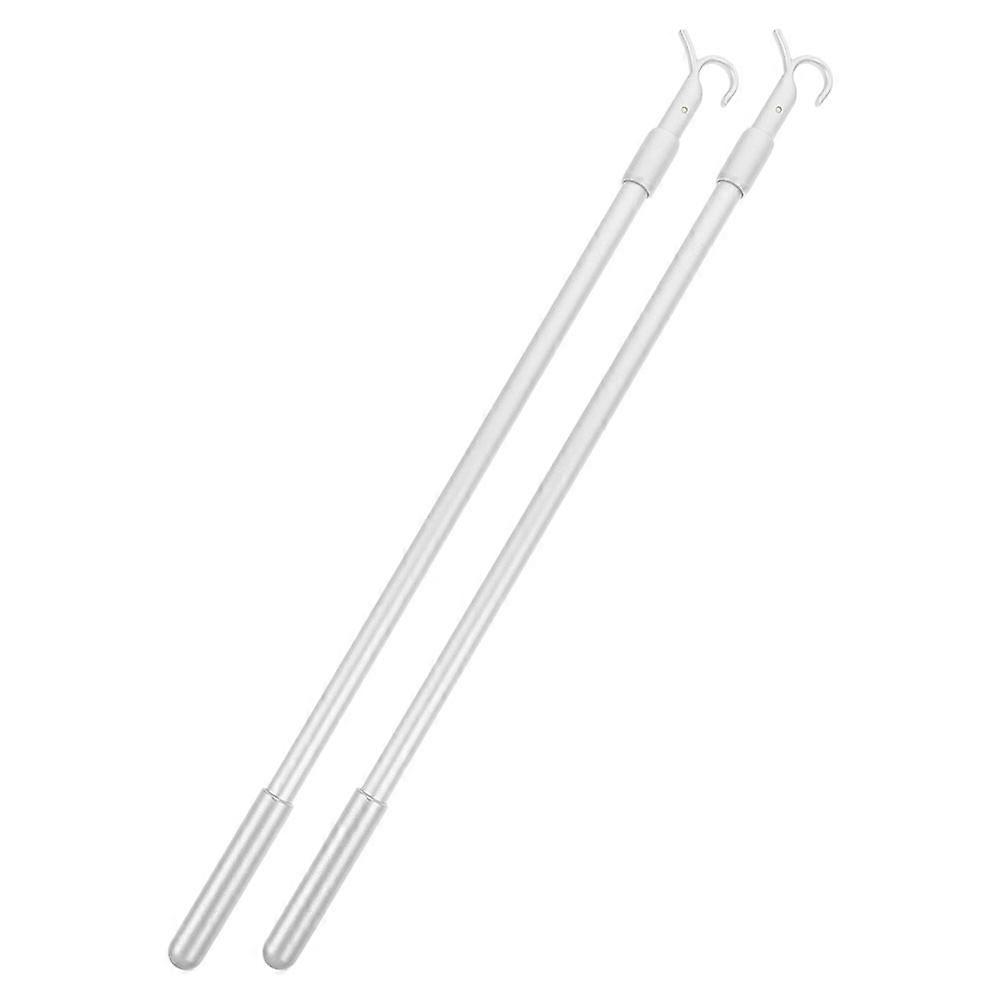 Universal Curtain Pull Wand 2Pcs Adjustable For Windows And Blinds Practical Design Aluminium