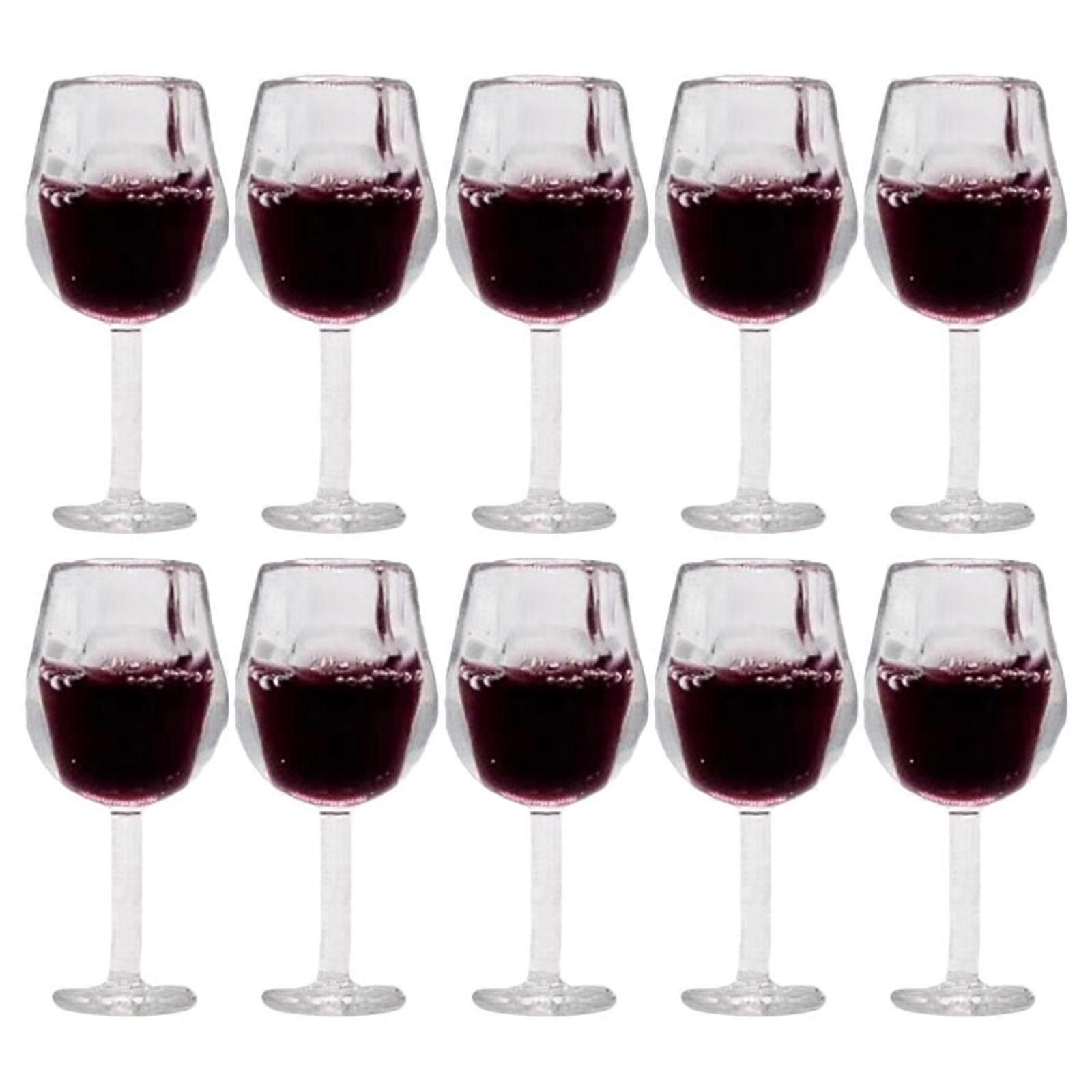 Miniature Wine Glasses 40 Pcs Goblet Shape Props For Craft Projects Dark Red Decorative Use