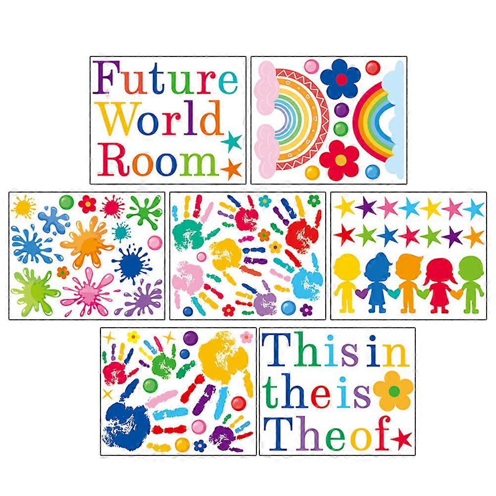 Wall Stickers Decor Self-Adhesive Waterproof For Bedrooms 7 Sheets