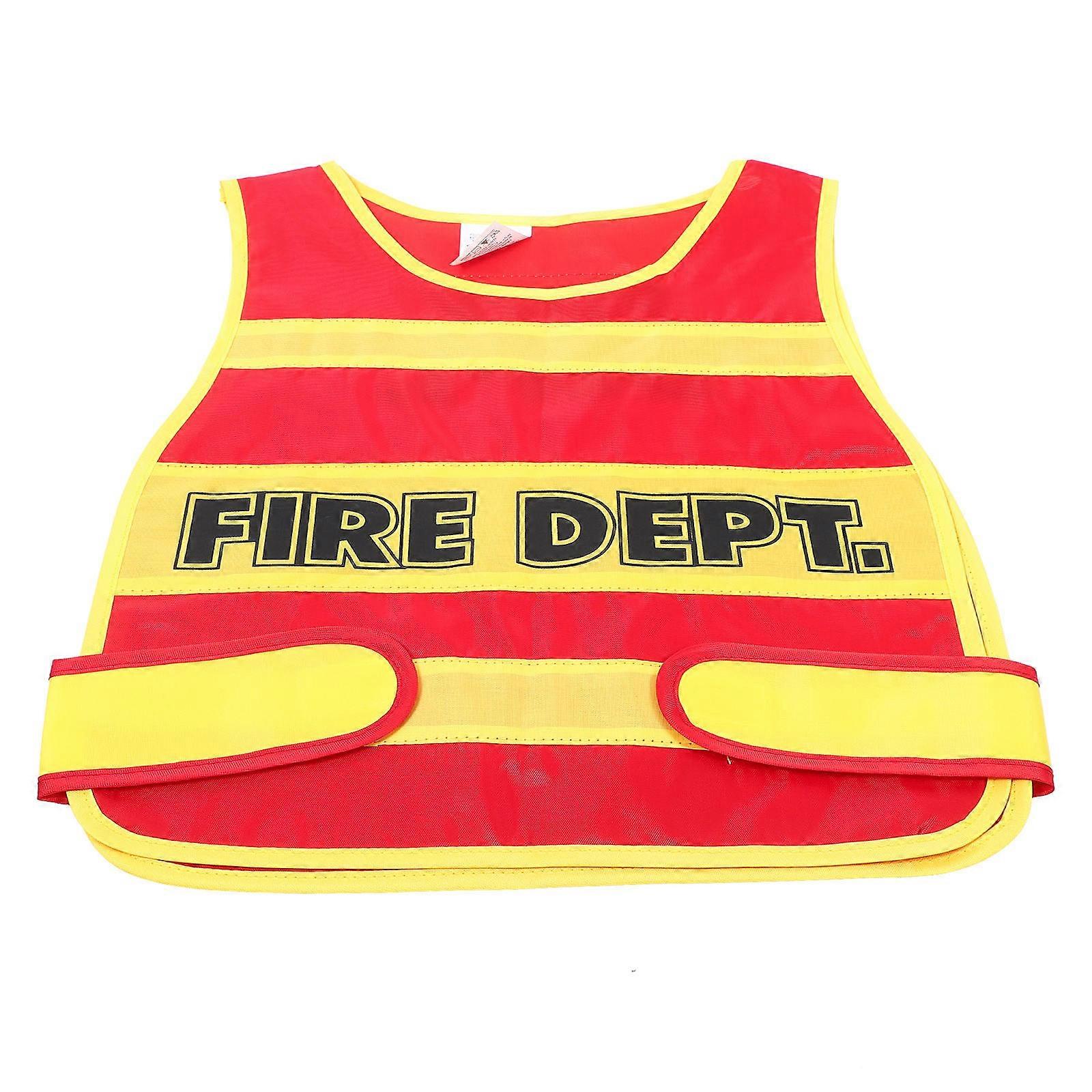 Cosplay Firefighter Vest For Kids 5 To 10 Years Soft Fabric Material