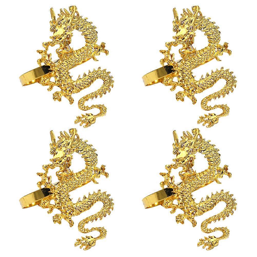 Chinese Dragon Napkin Rings Serviette Ring for Dining 16Pcs