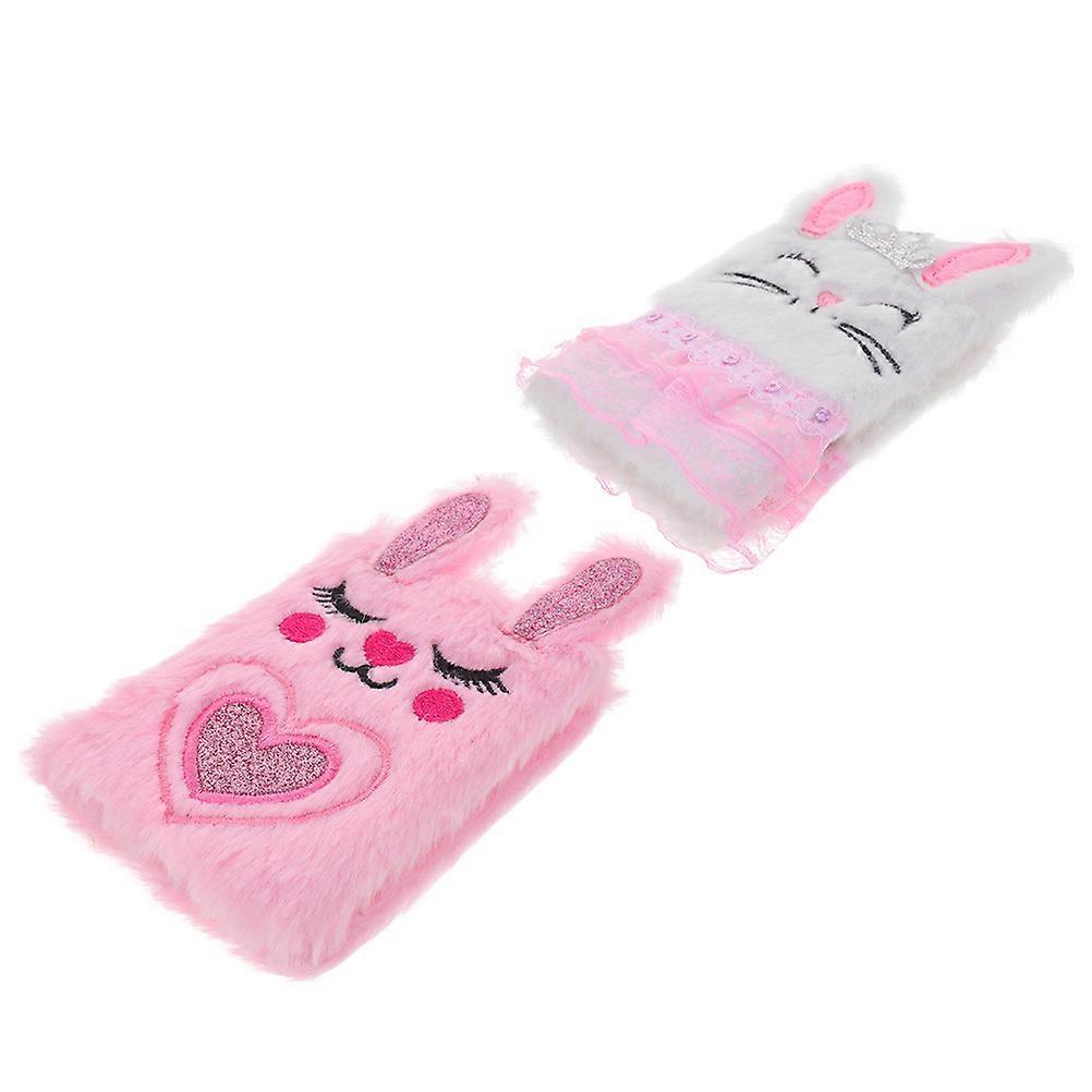 Girl Note Book Diary Notepad Rabbit Shape White Paper Recording Plans 2Pcs