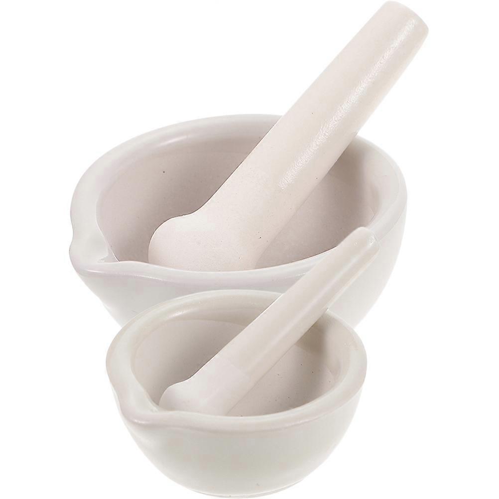 White Ceramic Mortar and Pestle for Spices Grinding 8Sets