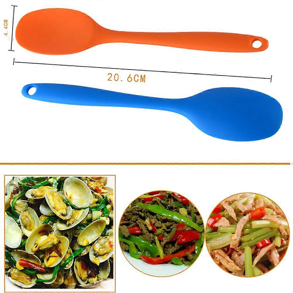 Spoon Nonstick Cooking Silicone Orange 20.60X4.40X1.00CM Long Handle Home Users 1Pack