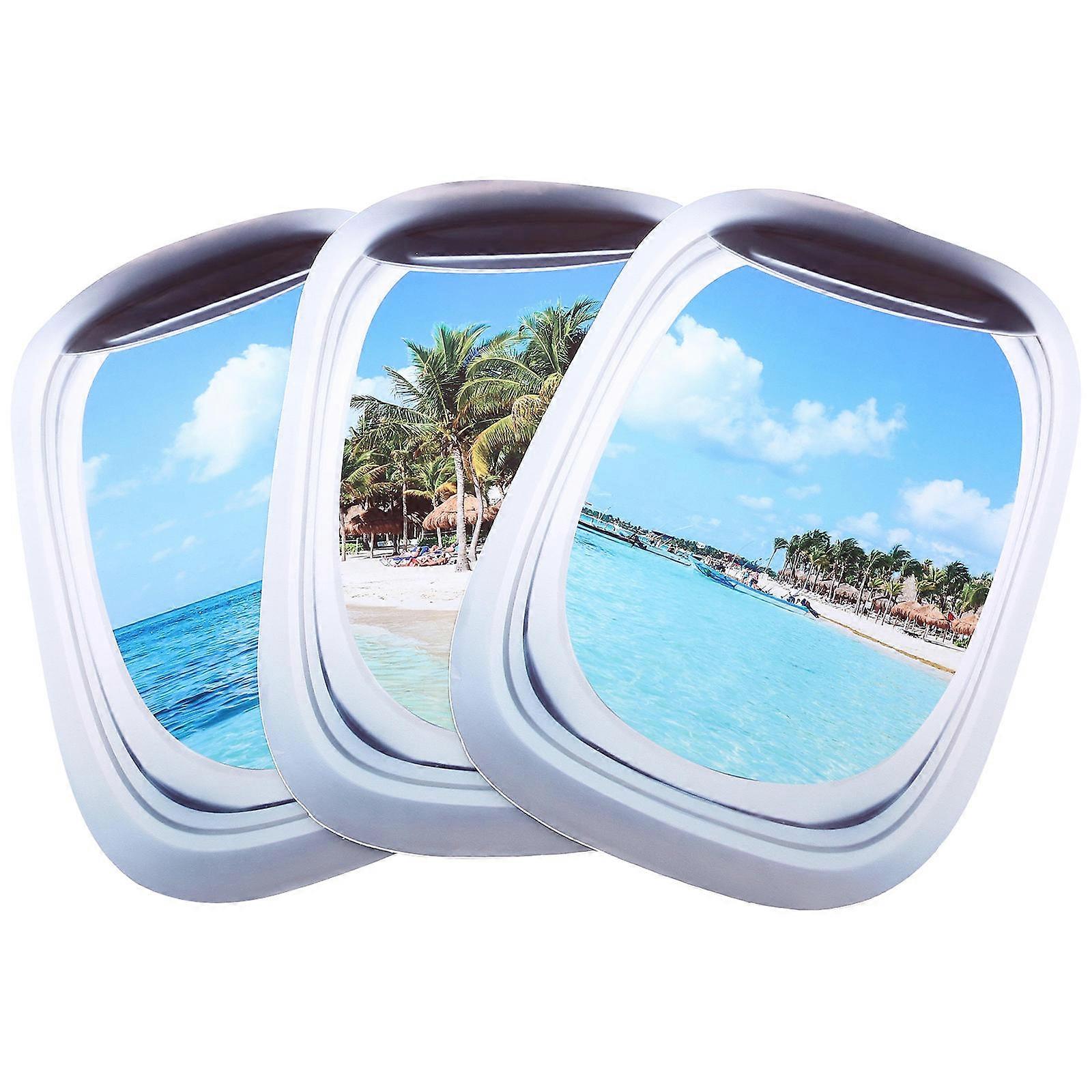 Decorative Wall Decal Airplane Window Simulation Sticker for Home 6Pcs