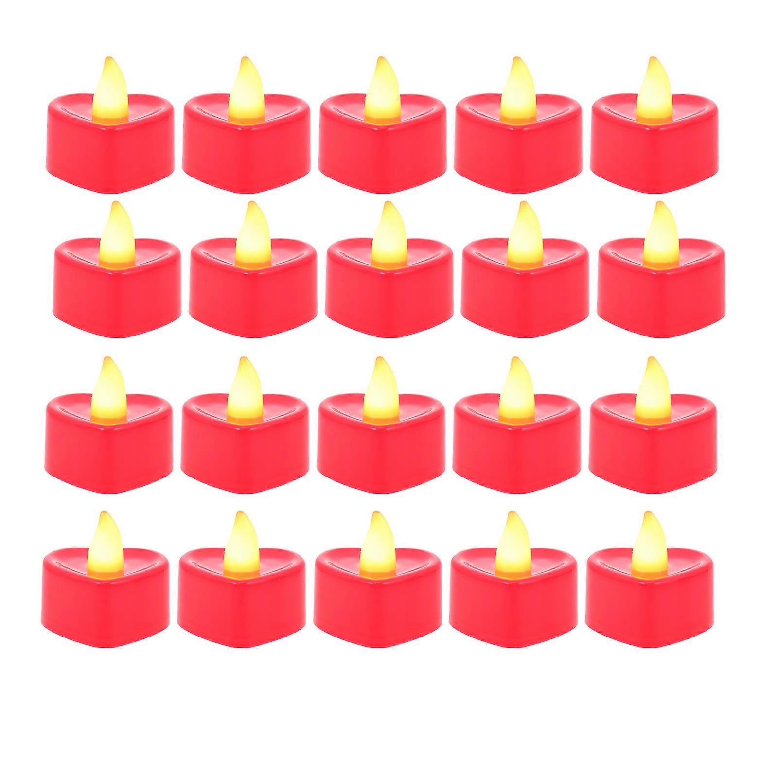 Valentine's Day Led Shaped Flameless Candles 24Pack