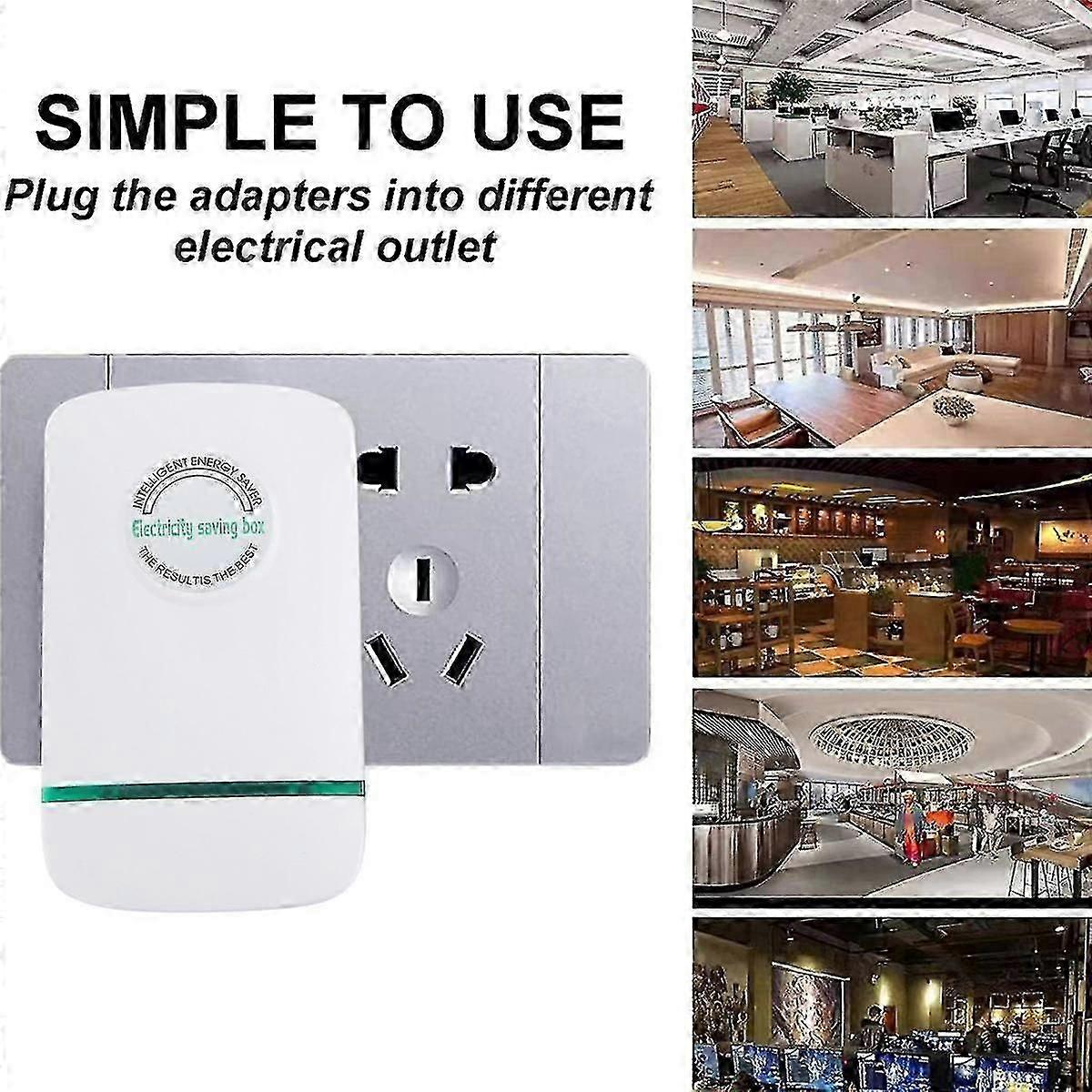 2 Pcs 90V-250V Stop Watt Energy Saving Device Power Saver Energy Saving Device for Home Office Market with EU Plug
