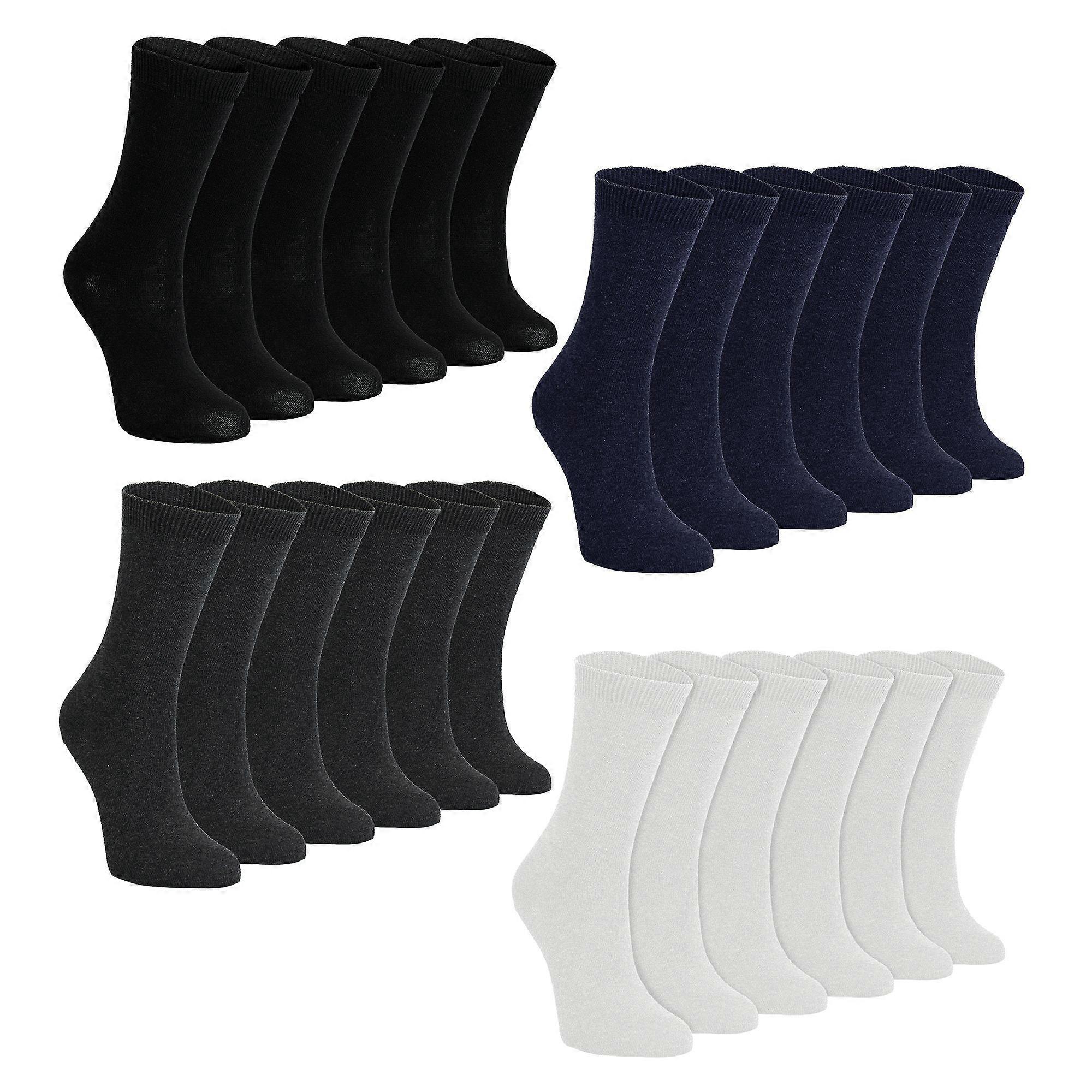 Sock Snob - 24 Pair Multipack Kids Plain School Socks