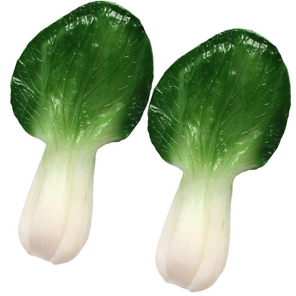 Green Vegetable Model Simulation Little Cabbage for Decor 2Pcs Set