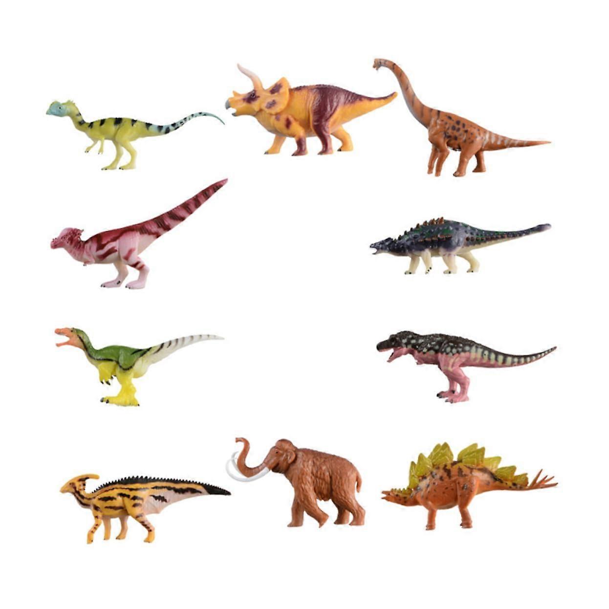 10-Piece Realistic Dinosaur Models Set Made of High-Quality Plastic for Creative Play and Educational Activities