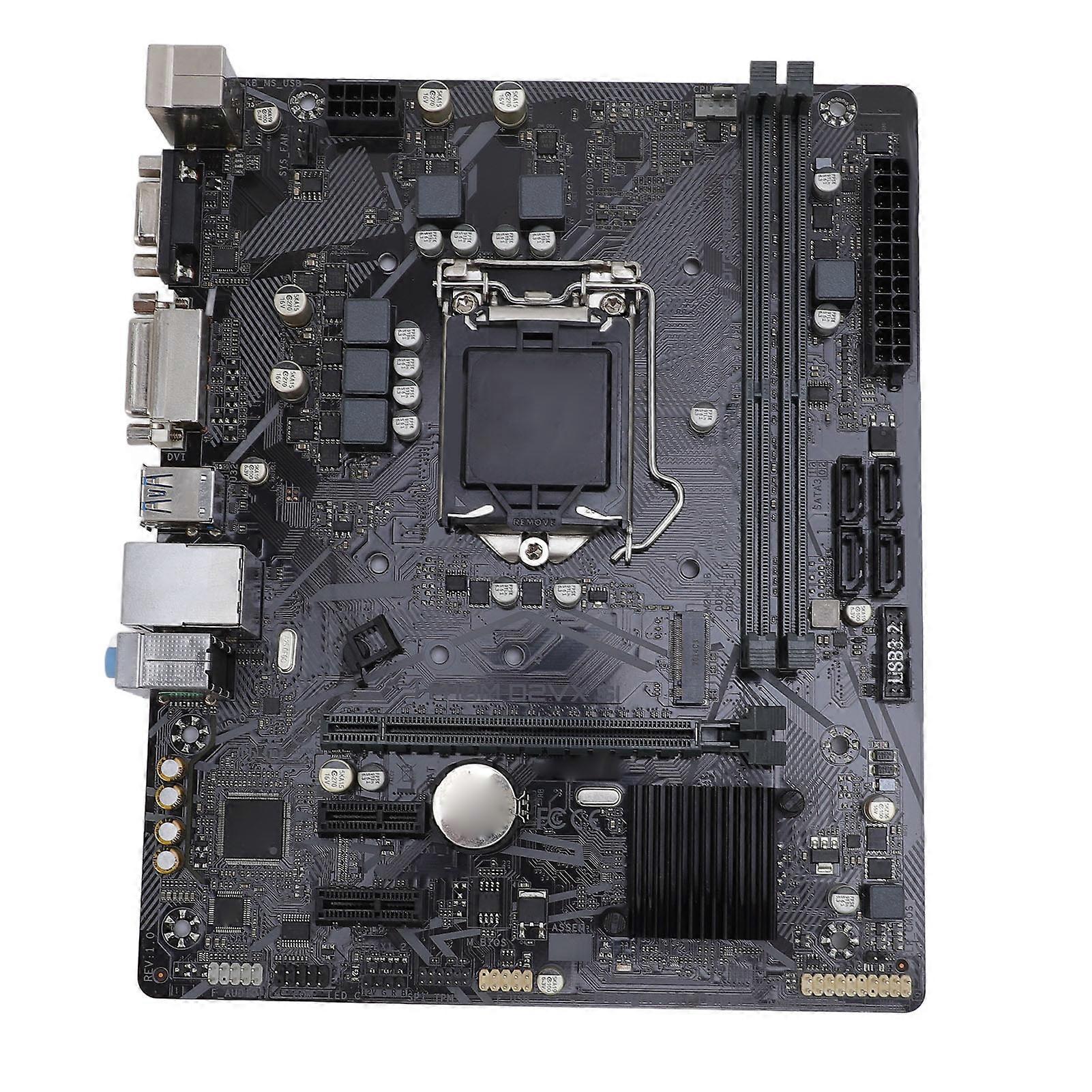 M ATX Motherboard LGA 1200 2xDDR4 DIMM 4xSATA III VGA DVI PCI-E 3.0 64GB Support