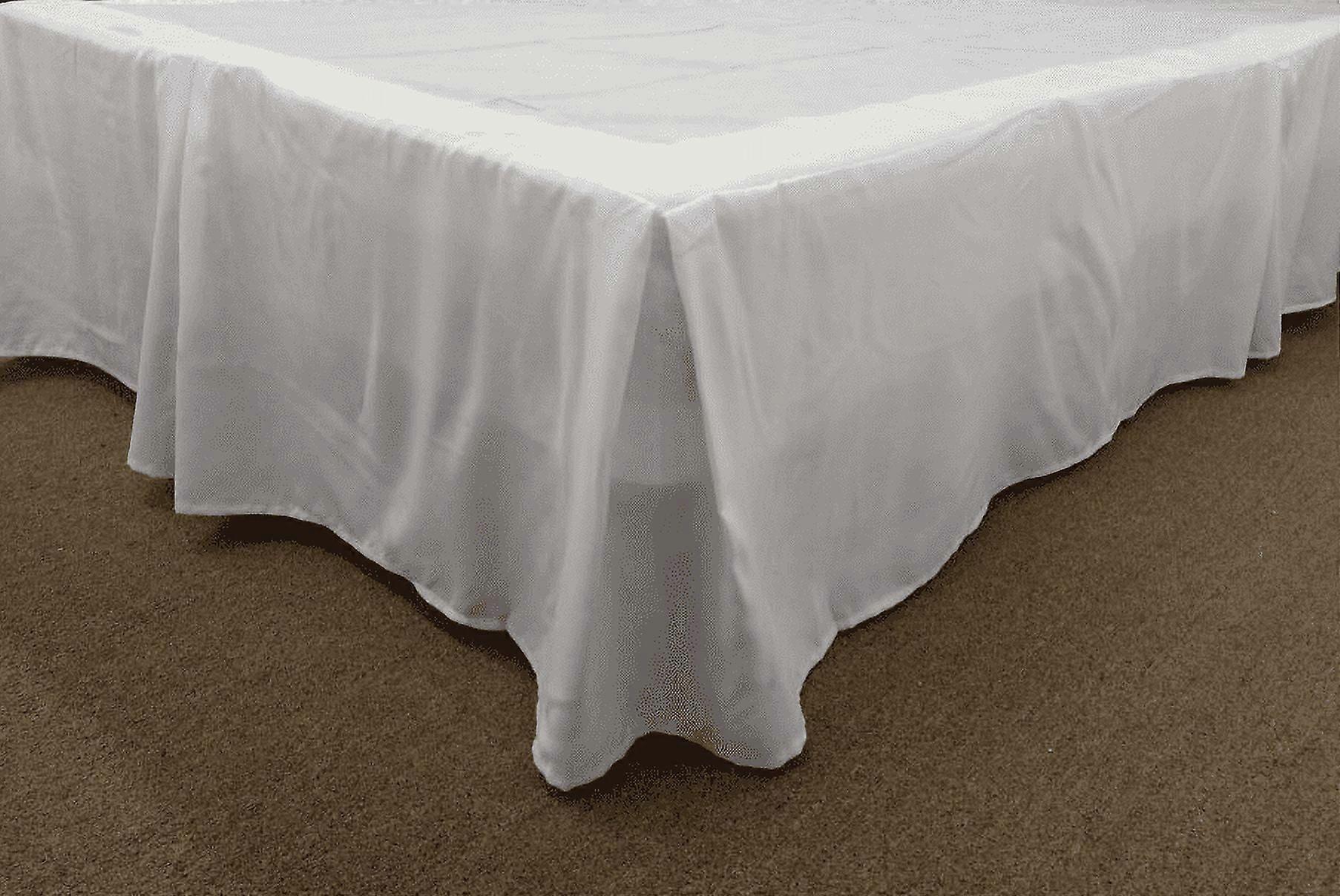 Qutain Linen Tailored Bed Skirt Dust Ruffle Solid White King Size