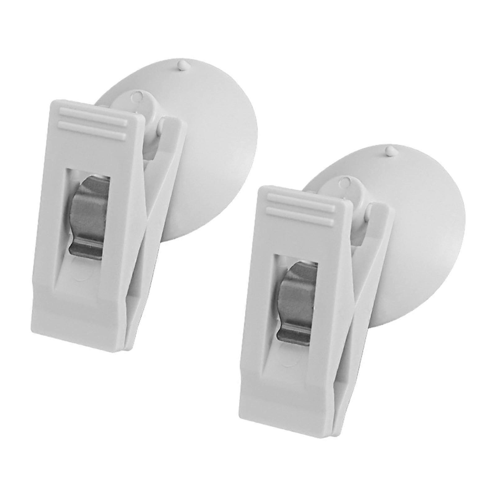 Shower Curtain Hooks Adjustable Plastic Clips With Clear Suction Pads Window And Car Mount Clamp Bathroom Display Holder