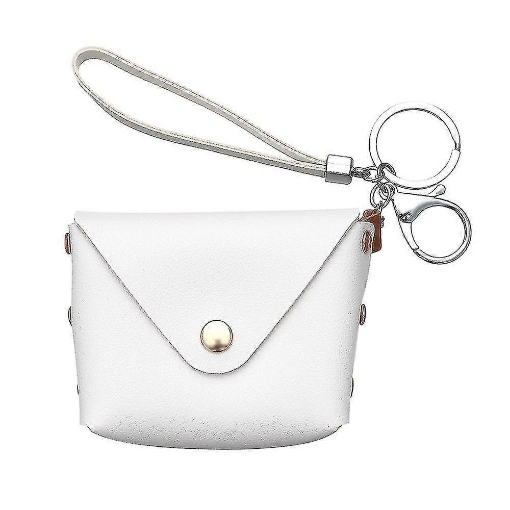 Practical Mini Key Wallet Gift Buckle Purse Keychain With Coin Purse Solid Color