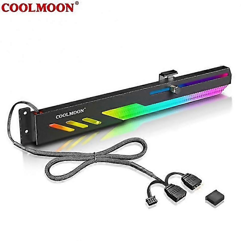 For Coolmoon Gt8 Graphics Card Bracket Holder Desktop Computer Case 5v3pin Argb Video Card Gpu Horiz